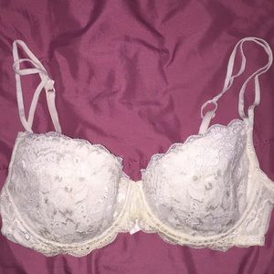 White lacy bra